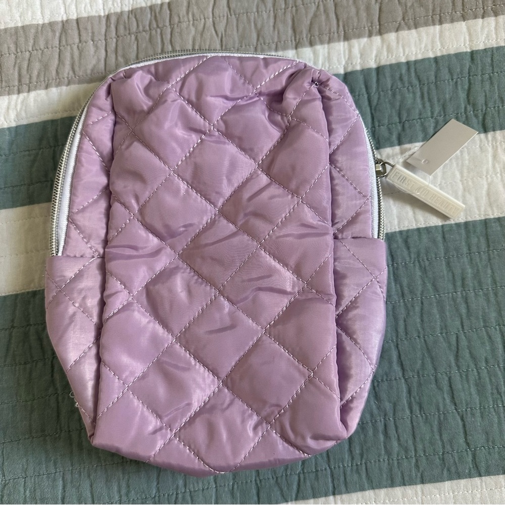 First Aid Beauty Quilted Makeup Travel Bag Purple Lavender